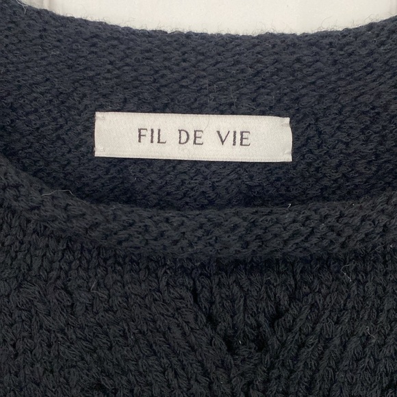 Fill De Vie 100% Wool Sweater, Made/Imported fm Bolivia Oversized Cableknit Sz S - Picture 9 of 9